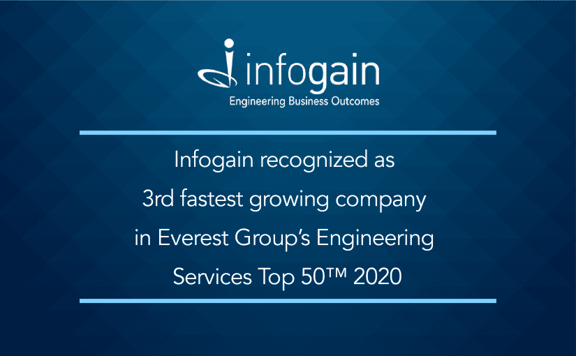 Infogain recognized as 3rd fastest growing company in Everest Group’s Engineering Services Top 50™ 2020