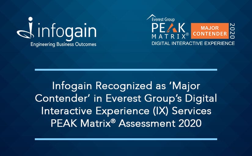 Infogain Recognized as ‘Major Contender’ in Everest Group’s Digital Interactive Experience (IX) Services PEAK Matrix® Assessment 2020