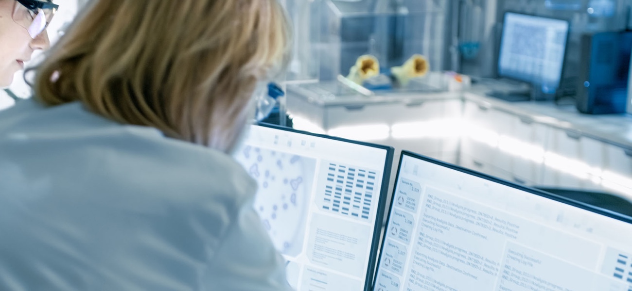 Woman heathcare person reading a report