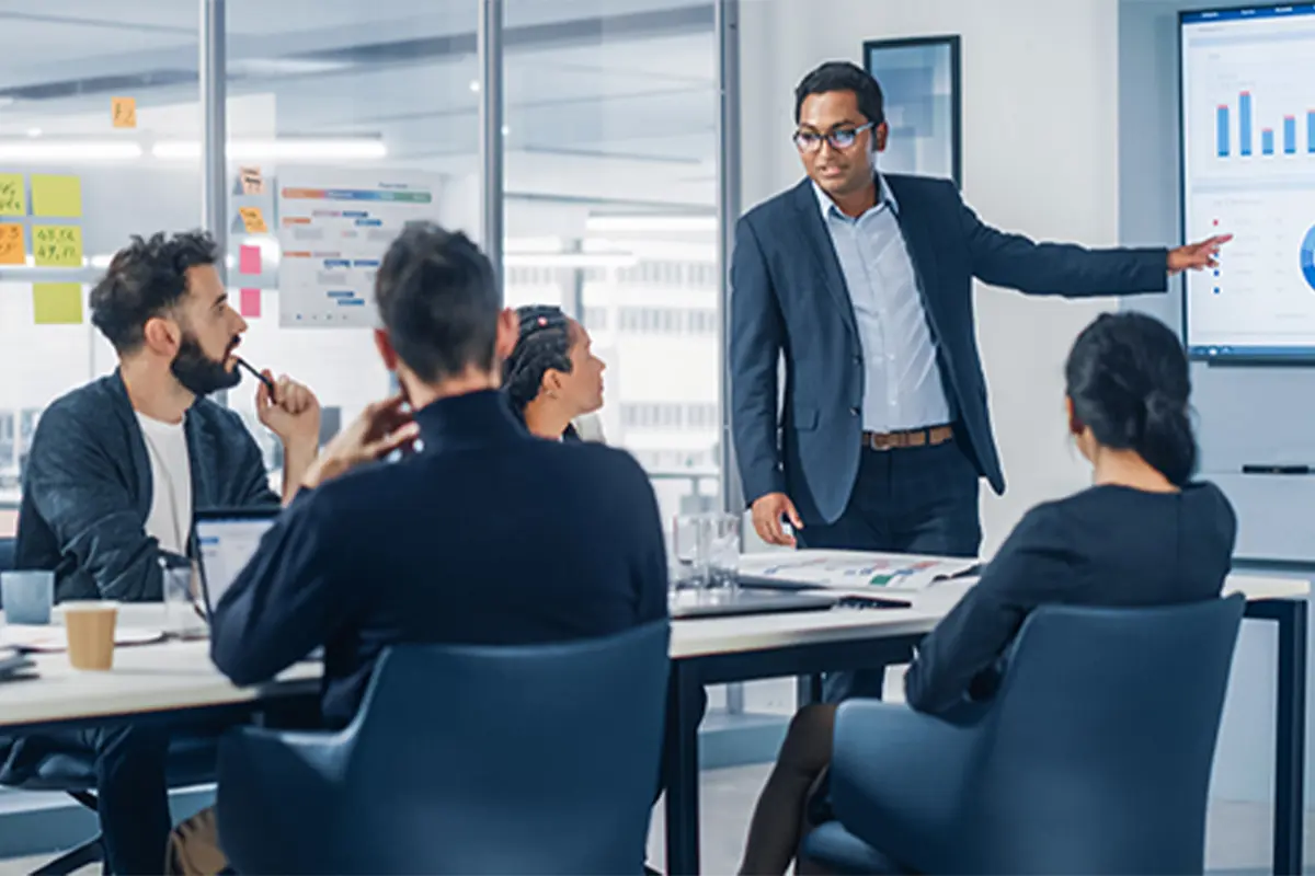 People in office meeting