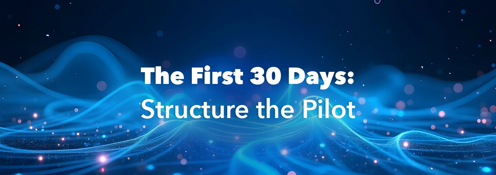 The First 30 Days Structure the Pilot